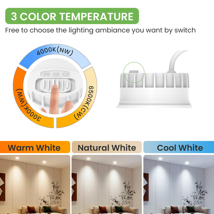 6W ∅50mm LED Module Replacement for GU10 MR16, Tri-Color, Dimmable, 6 PACK