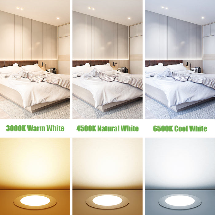 5W/7W/10W Ultra Slim LED Downlight 3000K / 4500K / 6500K IP44,Cutout 75-135mm 6 Pack